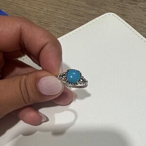 Pandora December blue Silver and Blue Stone Ring